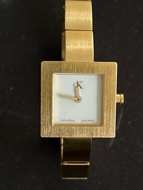 Calvin Klein Gold Square Bracelet Watch with White Dial